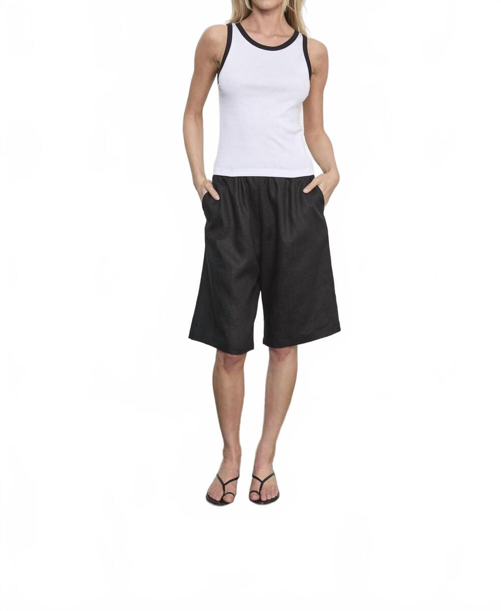 NEW ENZA COSTA linen bermuda short in black